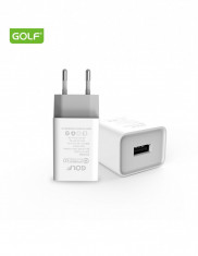 Incarcator de la retea (230v) la 1 x QC USB 18W alb FAST CHARGE Golf GF-U206Q foto