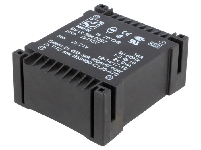 Transformator &icirc;ncapsulat 18VA 21V