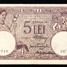 ROMANIA - 5 LEI 1917 fagure , XF + . Foarte rara in aceasta stare ! Superba