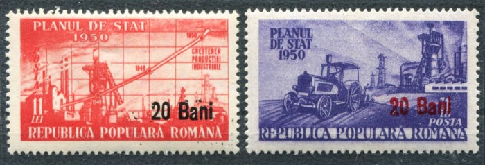 1952 , Lp 303 , Planul de stat , serie supratipar - MNH