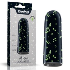 Glont Vibrator Glow in the Dark Music Massager, 10 Moduri Vibratii Puternice, ABS, USB, 8.5 cm