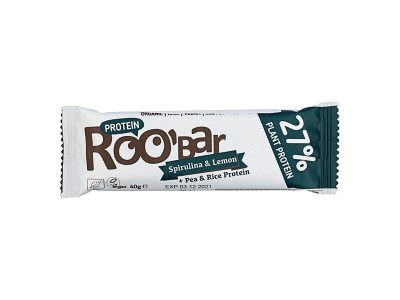 Baton proteic spirulina lamaie raw eco 40g Roobar foto