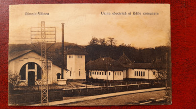 Rimnic-Valcea-1924-Uzina electrica si baile comunale-C.P.circ.-RARA foto