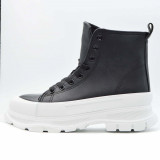 Sneakers Dama MBrands cu talpa flexibila, Hi Top, culoare negru, material impermeabil - 41