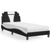 VidaXL Pat, Viana, cu saltea, negru și alb, 90x200 cm, piele ecologică 3208773