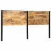 Tablie pat 200cm lemn masiv mango &amp; fier, suport spate, design elegant, stabil, aspect unic