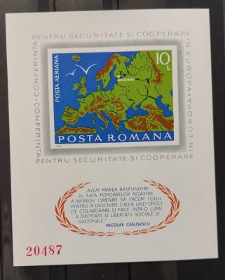 Romania 1975 - Colita Helsinki MNH foto