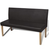 VidaXL Bancă, maro &icirc;nchis, 139,5 cm, piele ecologică