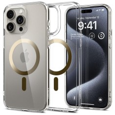 Husa iPhone 15 Pro Max Spigen Ultra Hybrid MagSafe, auriu foto