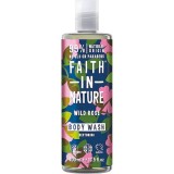 Gel de dus natural hidratant cu trandafir salbatic, 400ml, Faith in Nature