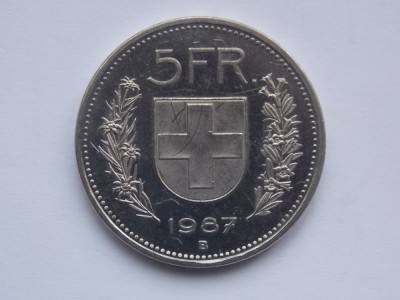 5 FRANCS 1987 ELVETIA foto