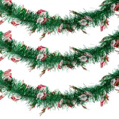 Beteală Decorativă Crăciun, Model Moș Crăciun, Lungime 3m, Lățime 10cm, Multicolor
