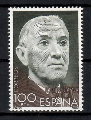 Spania 1980 - 100 de ani de la nașterea lui Ramon Perez de Ayala, 1880-1962, MNH foto