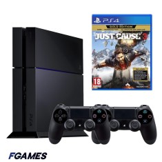 Consola Sony Playstation 4 Ps4 500gb + Doua Controllere + Just Cause 3 Gold Edition PlayStation 4, Second-Hand