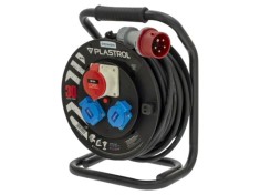 Prelungitor alimentare 5x1,5mm2 30m 16A 3 prize gumă negru PLASTROL