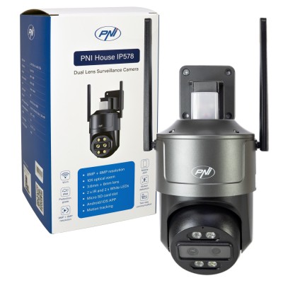Aproape nou: Camera supraveghere video PNI House IP578 cu Wi-Fi, PTZ, dual lens 8MP foto