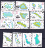 DB1 Kiribati Harti Insule 1985 - 86 - 87 Pasari Fauna Marina Corabii 13 v. MNH, Nestampilat