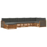 vidaXL Set de canapele de exterior cu pernă 7 pcs Natural și Antracit 3383620