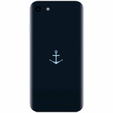 Husa silicon pentru Apple Iphone 5 / 5S / SE, Blue Navy Anchor Illustration Flat