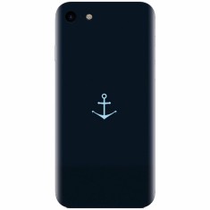 Husa silicon pentru Apple Iphone 6 Plus, Blue Navy Anchor Illustration Flat