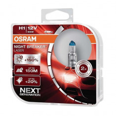 Becuri Osram H1 12v 55w P14.5 Night Breaker Laser, Generatia Urmatoare + 150%, 2 Buc 64150NL-HCB