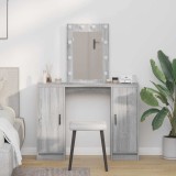 Cumpara ieftin Masă de toaletă cu LED, gri sonoma, 102x33x135 cm