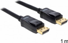 Cablu Delock DisplayPort v1.2 Male - DisplayPort Male 4K ecranat 1m gold negru foto