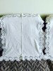 Fețe de masă albe vintage, set 2 buc. identice, Mustar