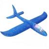 Avion planor cu pilot, flippy, din polistiren, cu lumini in cabina pilotului, lungime 47 cm, albastru