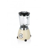 Blender Retro Zilan ZLN1207, putere 500W, capacitate 1.5L, 2 trepte de viteza, functie Pulse, vas din sticla, lame din otel inoxidabil