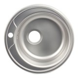 Cumpara ieftin Chiuveta bucatarie rotunda, Diametru 48 cm, Inox, Finisaj anticalcar, Pentru blat, ZLN-6300, Zinox