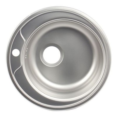 Chiuveta bucatarie rotunda, Diametru 48 cm, Inox, Finisaj anticalcar, Pentru blat, ZLN-6300 foto