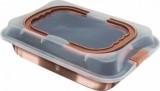 Tava cu capac plastic 36&times;24.5 CM, Rose Gold, Berlinger Haus