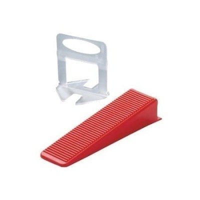 Set nivelare gresie 100 clipsuri de 1.5mm si 100 pene cu latimea de 22 mm foto