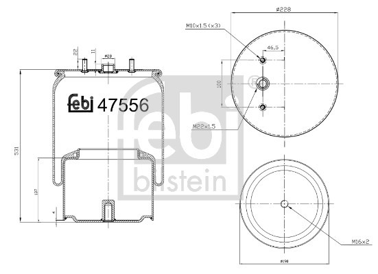 FEBI BILSTEIN 47556 Burduf, suspensie pneumatica