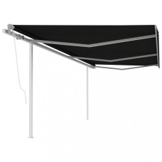 vidaXL Copertina retractabila automat, cu stalpi, antracit, 6x3,5 m foto