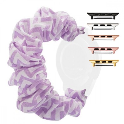 Curea textila elastica, compatibila Apple Watch 10, 42mm, Scrunchies 19 foto