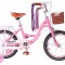 Bicicleta 14 inch pentru fetite cu varsta intre 3-7 ani ,roti ajutatoare ,aparatoare noroi, portbagaj si cosulet, culoare roz
