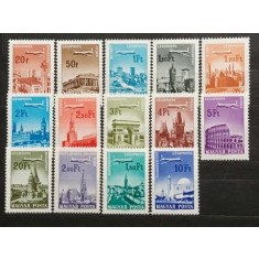 Ungaria 1966 - orase si avioane, serie neuzata