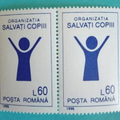 TIMBRE ROMÂNIA LP1369/1995/Organizația SALVAȚI COPIII -Serie în pereche -MNH