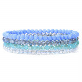 Set 4 bratari elastice, cu pietricele stralucitoare - Blue Waves