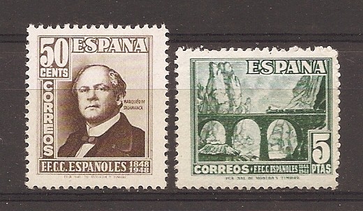 Spania 1948 - Ziua timbrului - 100 de ani de la calea ferată spaniolă, MNH