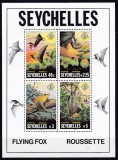 DB1 Fauna Vulpe Zburatoare Seychelles 1981 MS MNH, Nestampilat