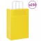 vidaXL Pungi de h&acirc;rtie 250 buc cu m&acirc;nere galbene 21x11x31 cm