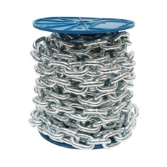 Lant electrogalvanizat 10x28.5x33.5mm DIN766, 10m pe tambur din plastic, pentru delimitarea zonelor si fixarea obiectelor