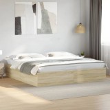 Cumpara ieftin Cadru de pat, stejar sonoma, 200x200 cm, lemn prelucrat