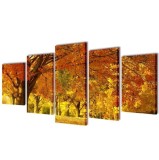 Cumpara ieftin Set tablouri de perete cu imprimeu arțar, 200 x 100 cm, vidaXL
