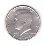 Moneda SUA 1/2 dollar/dolar 1990 P, stare buna, curata, America de Nord, Cupru-Nichel