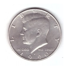 Moneda SUA 1/2 dollar/dolar 1990 P, stare buna, curata