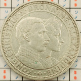 Danemarca 2 kroner 1923 argint - Silver Wedding - km 821 - A009, Europa